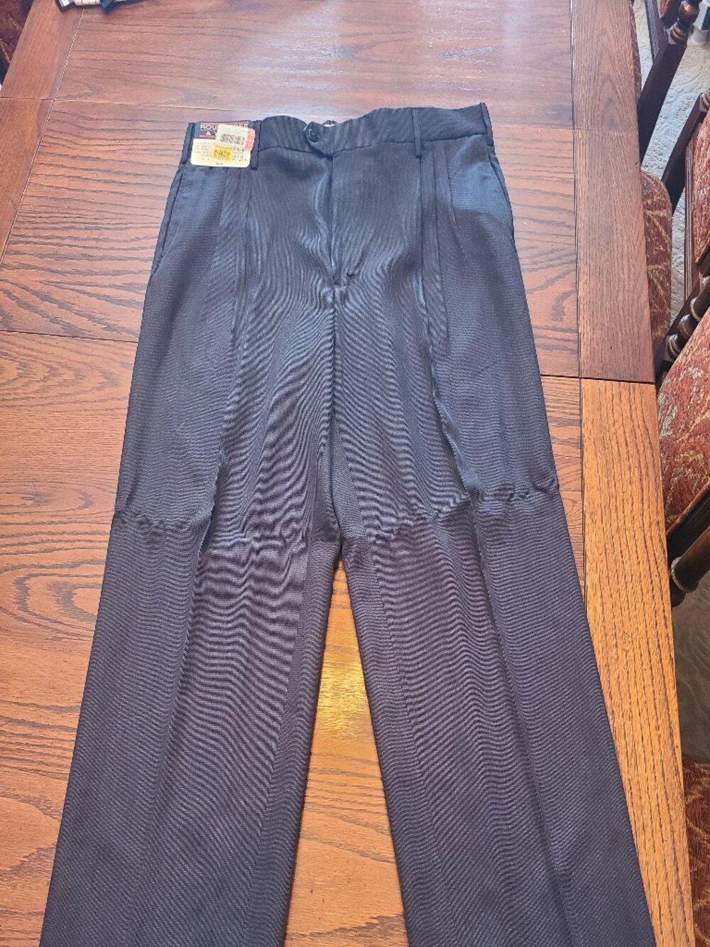 NWT Roundtree & Yorke Midnight Blue Pleated Cuffed Dress Pants 40Wx30L